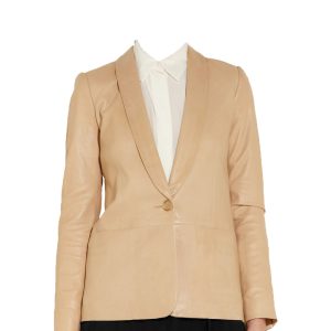 Rich soft lambskin leather blazer for women
