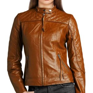 Snazzy and sleek quilted biker jacket