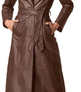 Sultry womens leather coat