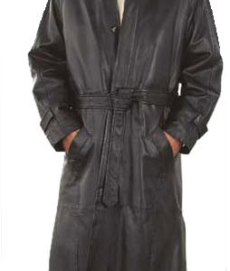 Supple lammbskin mens leather coat