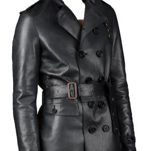 Thin fit nappa leather coat for men