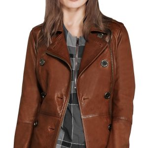 Twofold breasted macho leather jacket