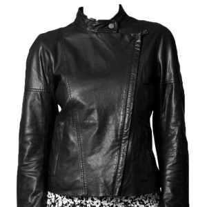 Straightforward and elegant leather jacket for women