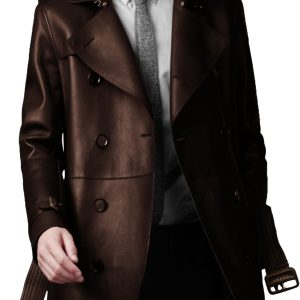 Legacy soft lambskin leather trench coat for men
