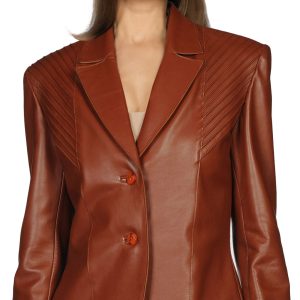 Exquisitely stylish leather blazer for women
