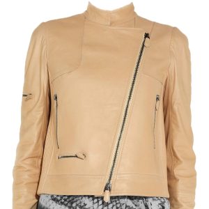 Formal looking tough womens leather biker jacket