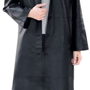 Contemporary womens leather trench coat