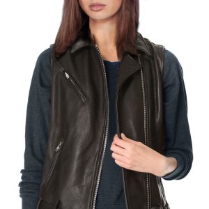 Cool rugged womens leather vest