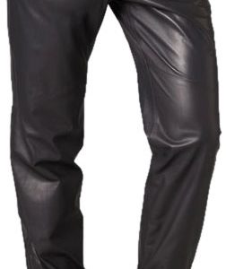 Flexible band leather pant for women