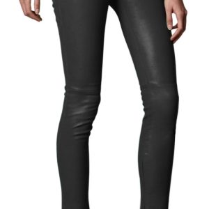 Startling ankle reach leather pant