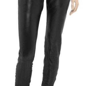 Wrinkle touch defining smooth leather pant