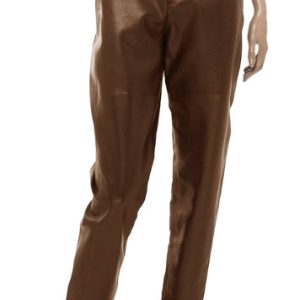 Chic leather pants with ribbed knit cuffs