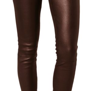 Straight skin feel womens leather pant